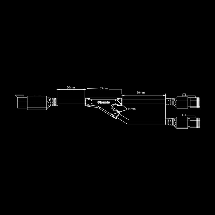 Electric Cable Kit for LED Projectors, Strands Connector Splitter Pro DT 4 to 2x DT 4 - EDK.ro