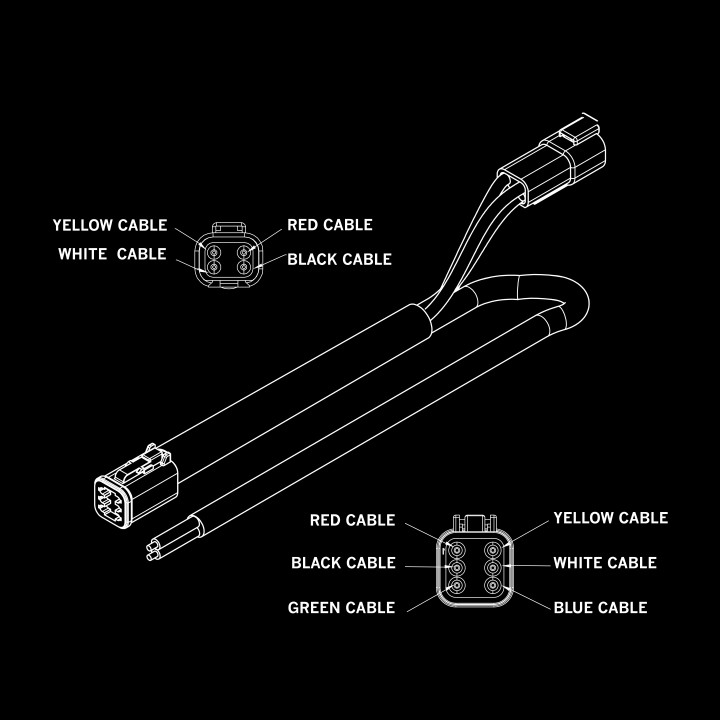 Kit Electric Pentru Proiectoare LED, Strands Connector Cable Pro DT 6 to DT 4 - EDK.ro