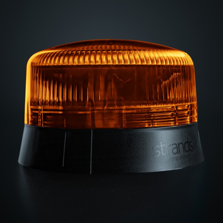 EC Approved LED Beacon Warning Light, Strands Freedom Black Raven Pharos, Color Amber - EDK.ro