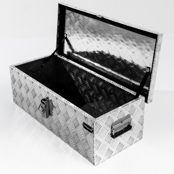 Tool Box, Predator Aluminium Chequer Plate - L123cm X W38cm X H38cm - EDK.ro