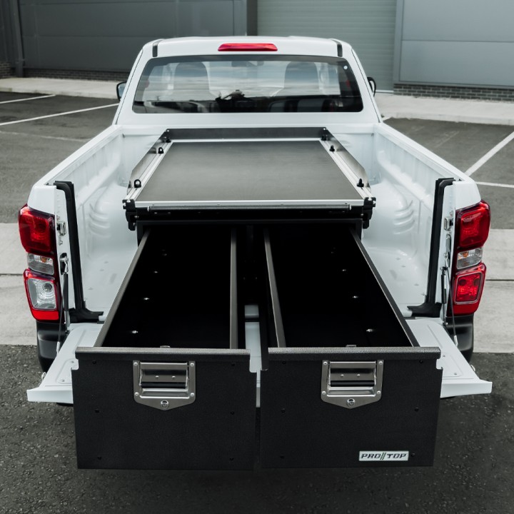 Sliding Tray, ProTop Drawer System with for Pickups - 980 mm Wide, Ford Ranger, Isuzu D-Max, Toyota Hilux Single Cab 2012 - Pres