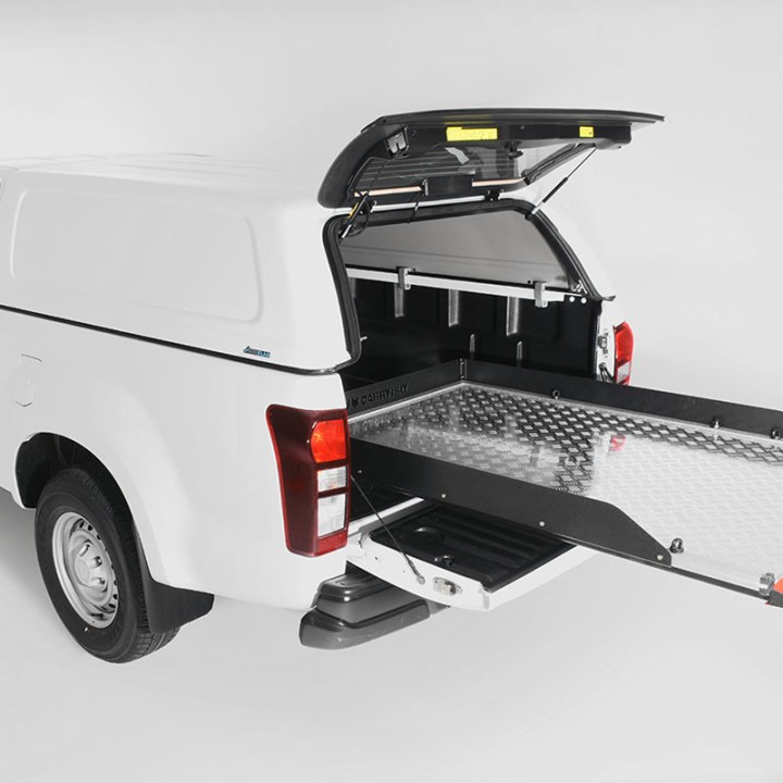 Platformă Glisantă pentru Benă, ProTop Extended Cab - Alloy Finish - Îngust Type (820 mm Lățime), Ford Ranger, Isuzu D-Max, Toyo