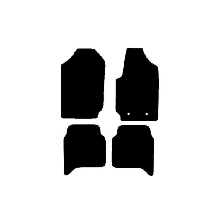 Covorașe, Trux Velur Mochetă Față (Welded Diamond Heel Pad – 4 Bucăți, ), Culoare Negru, Ford Ranger Cabină Dublă 2012 - 2022 - 