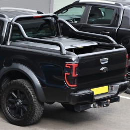 Stainless Steel Rollbar, Mountain Top, Black Color, Ford Ranger Double Cab 2012 - 2022 - EDK.ro