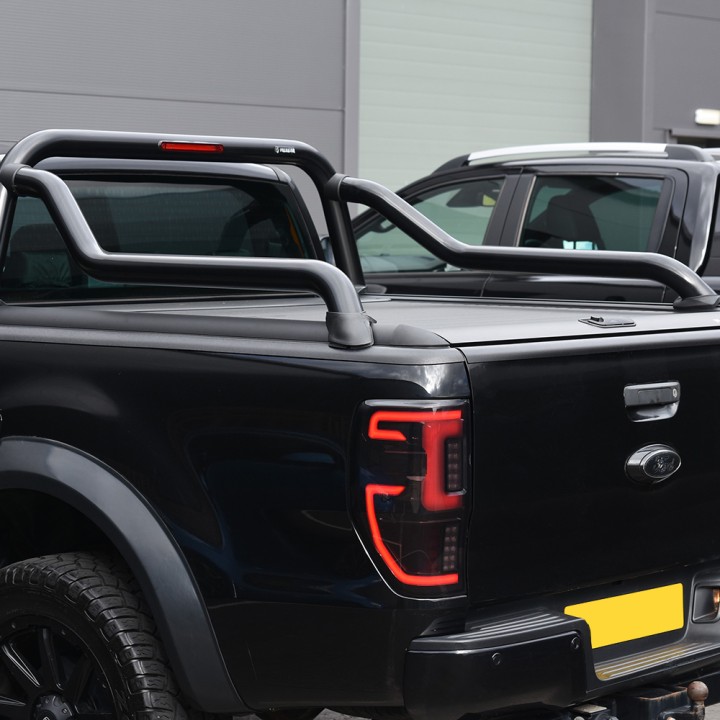 Stainless Steel Rollbar, Mountain Top, Black Color, Ford Ranger Double Cab 2012 - 2022 - EDK.ro