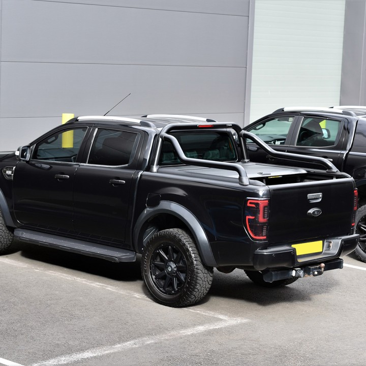 Stainless Steel Rollbar, Mountain Top, Black Color, Ford Ranger Double Cab 2012 - 2022 - EDK.ro