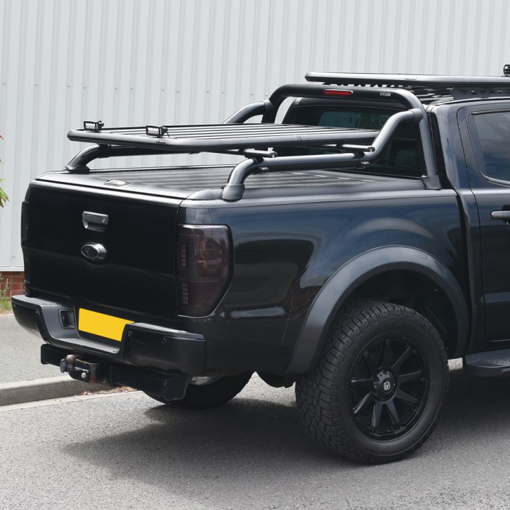 Stainless Steel Rollbar, Mountain Top, Black Color, Ford Ranger Double Cab 2012 - 2022 - EDK.ro