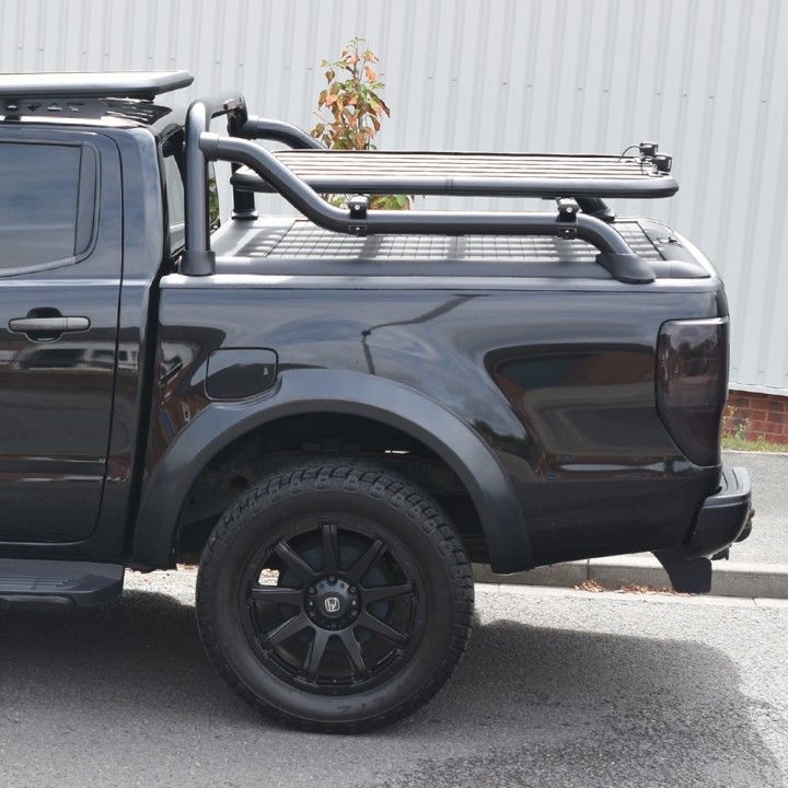 Stainless Steel Rollbar, Mountain Top, Black Color, Ford Ranger Double Cab 2012 - 2022 - EDK.ro