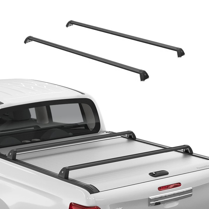 Roof Cross Bars, Mountain Top Wildtrak Roll, Color Black, Ford Ranger Double Cab 2012 - 2022 - EDK.ro