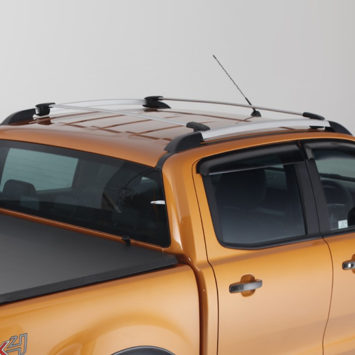 Roof Cross Bars, Trux Roof Rails, Color Silver, Ford Ranger Wildtrak Double Cab 2012 - 2022 - EDK.ro